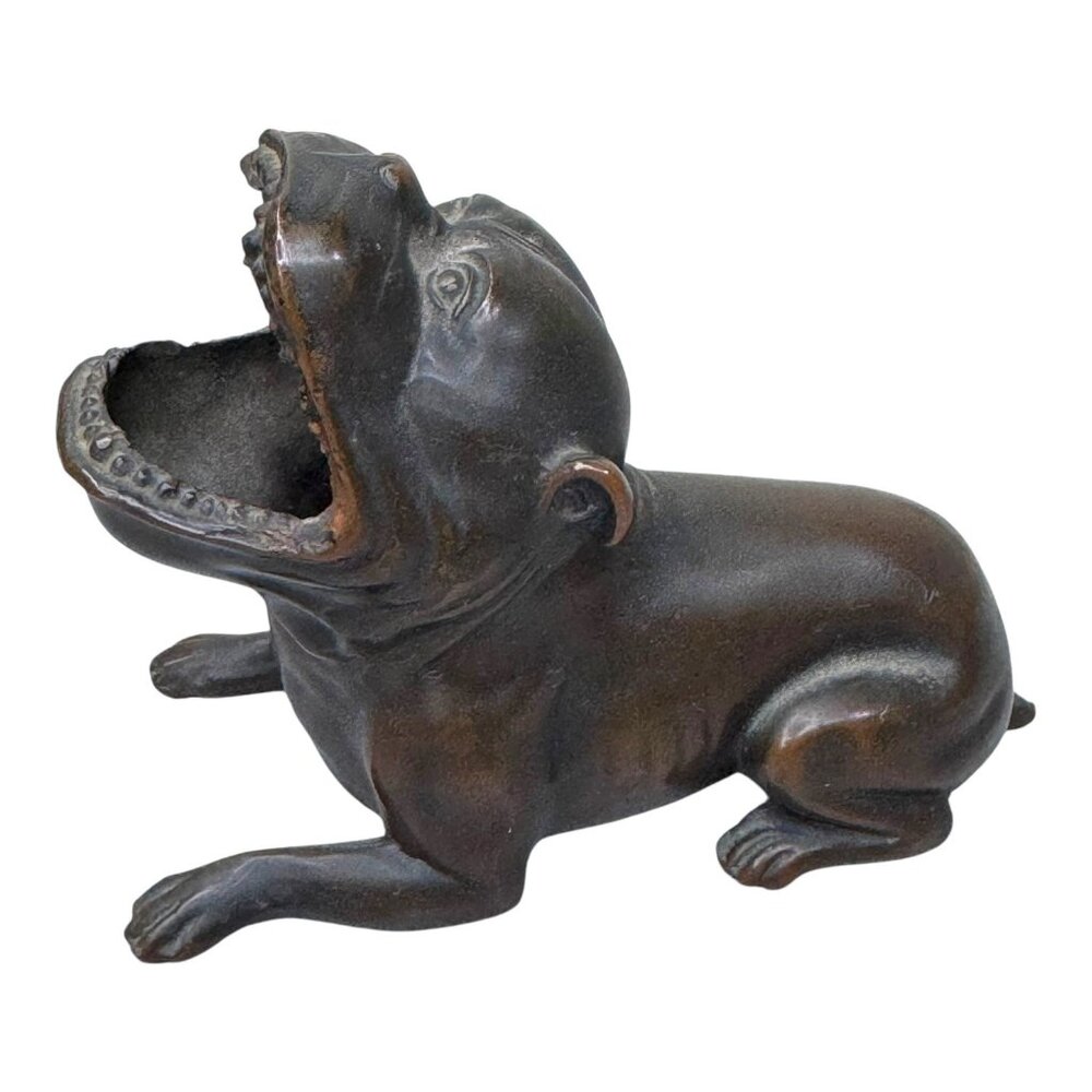 1920 ART Deco JENNINGS BROTHERS JB BRONZE Bulldog Cigar Ashtray Paperweight 1980